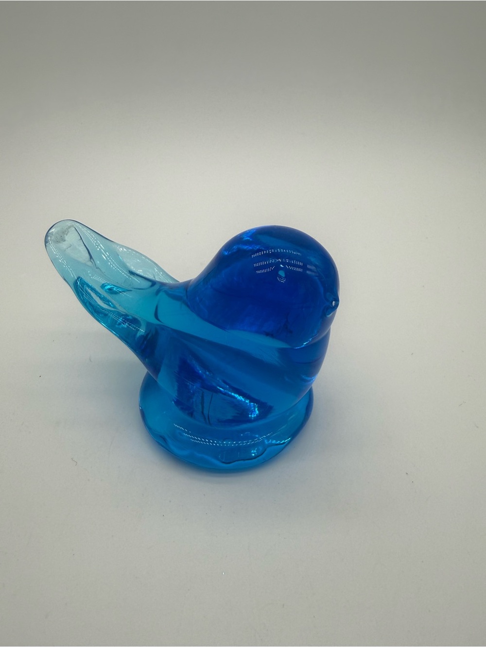 Vintage 1988 Leo Ward Signed Bluebird of Happiness Art Glass Figurine 3.5" Blown